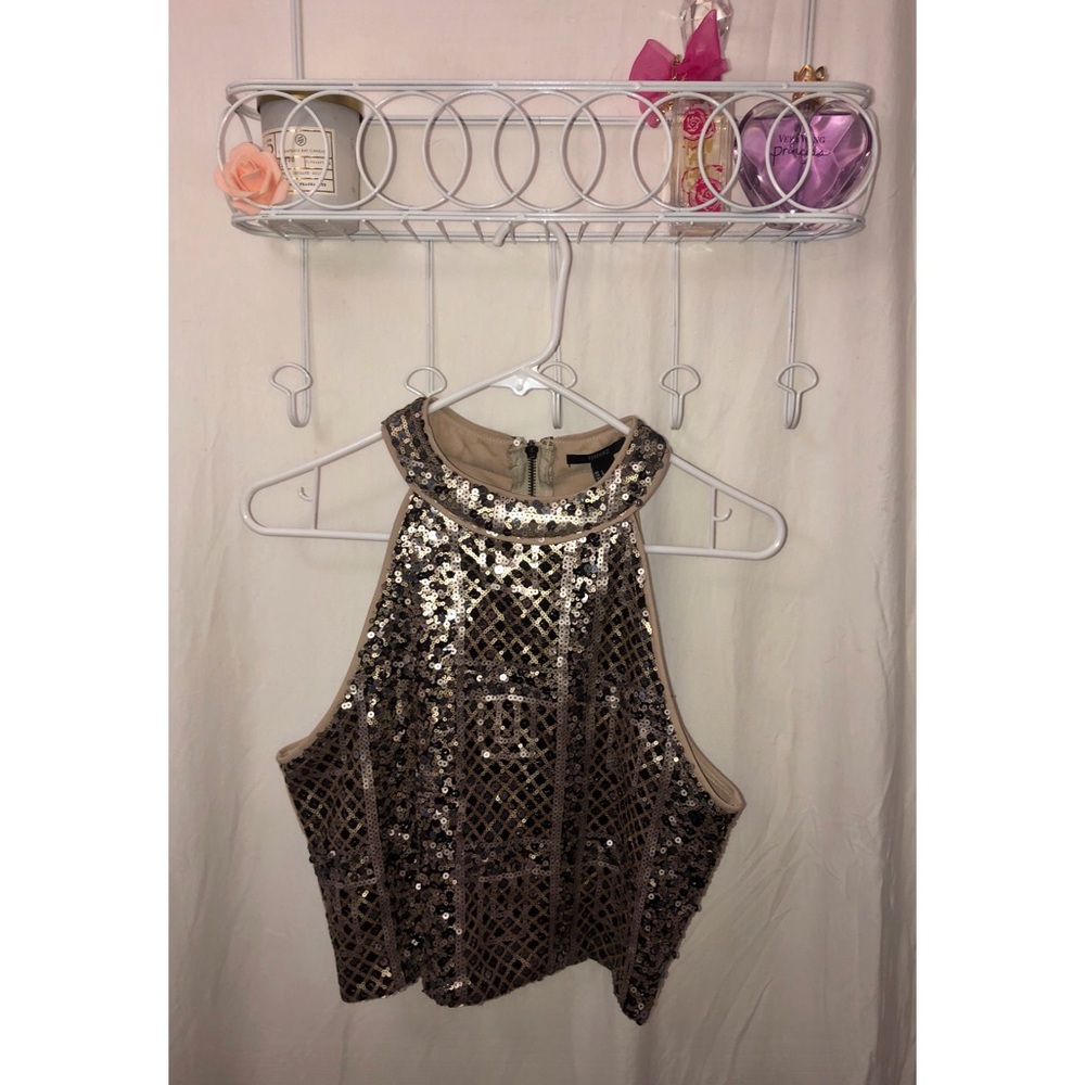 Forever21 Sequin Halter Crop-Top